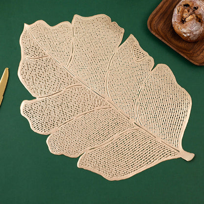 Pvc - Gold Fig Leaf Bed Side Table Accent Trendy Home