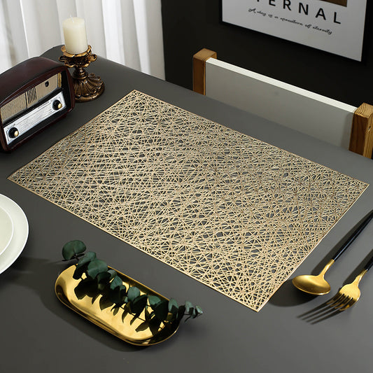 Pvc - Gold Thread Table Mat Trendy Home
