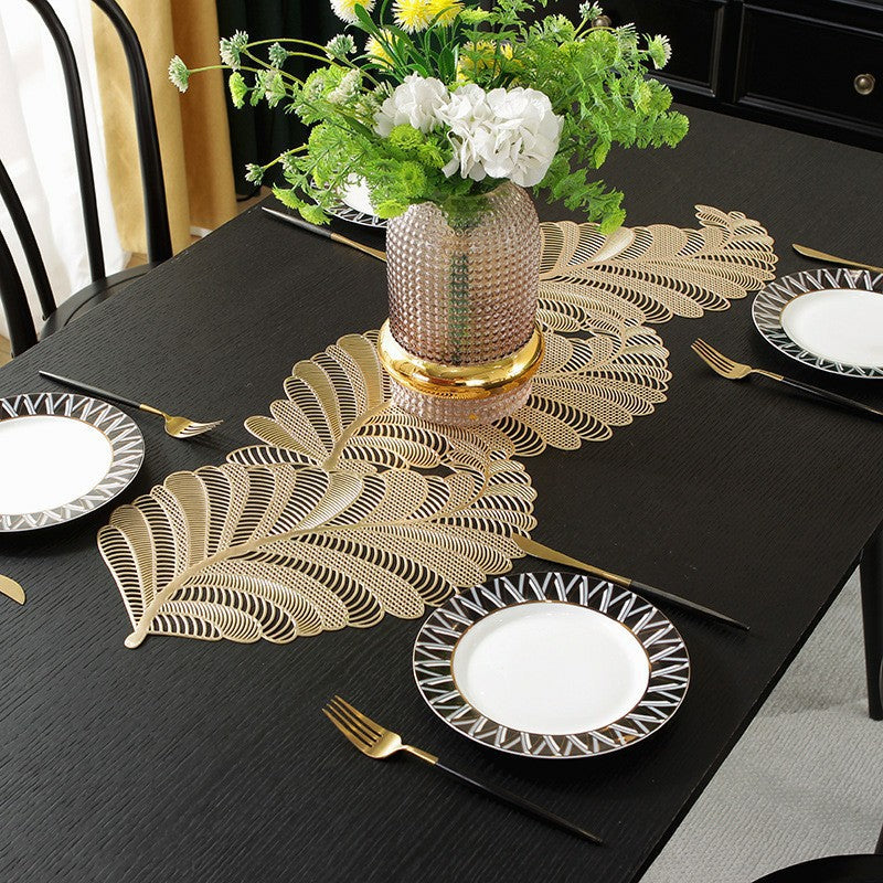 Pvc - Gold Leaf Table Runner Trendy Home