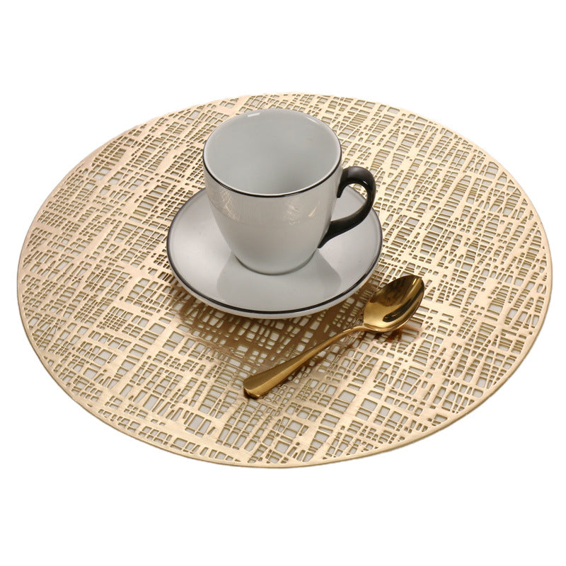 Pvc - Champagne Round Decorative Charger Plate Trendy Home