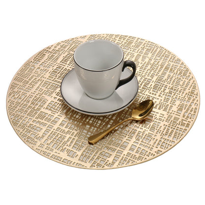 Pvc - Champagne Round Decorative Charger Plate Trendy Home