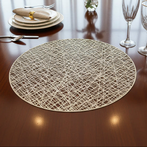Pvc - Gold Thread Decorative Charger Plate Trendy Home