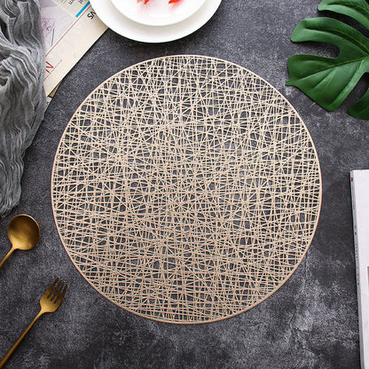 Pvc - Gold Thread Decorative Charger Plate Trendy Home