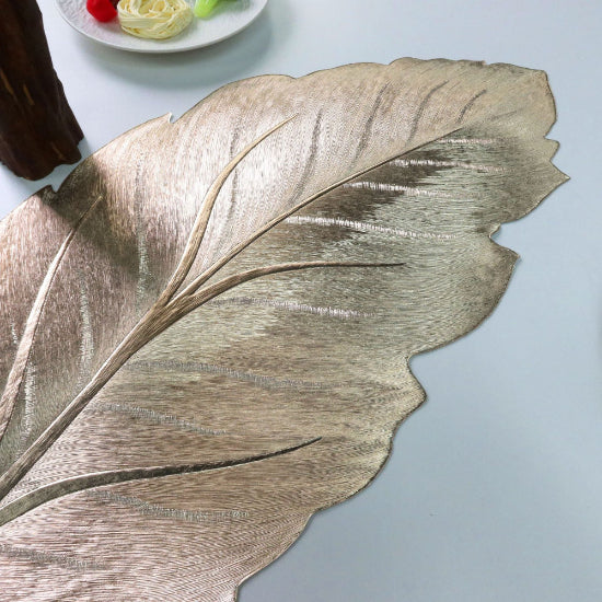 Pvc - Gold Banana Leaf Table Runner Trendy Home