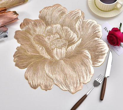 Pvc - Luxury Golden Rose Charger Plate Trendy Home