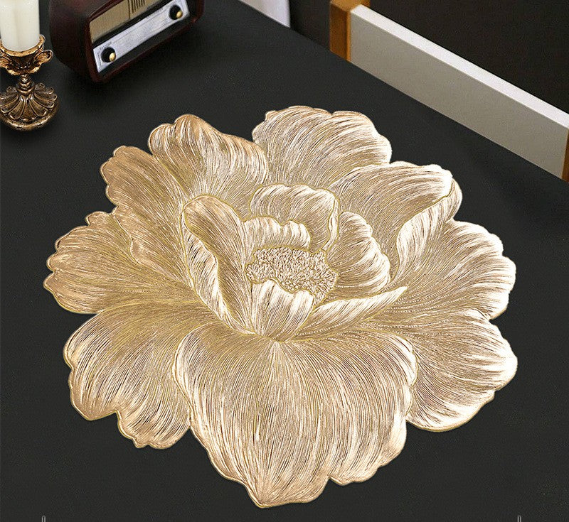 Pvc - Luxury Golden Rose Charger Plate Trendy Home