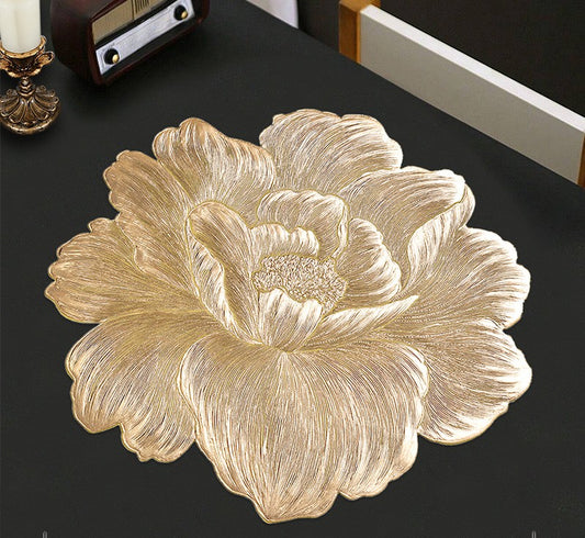 Pvc - Luxury Golden Rose Charger Plate Trendy Home
