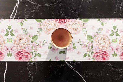 Printed - Pink Rose Table Runner Trendy Home