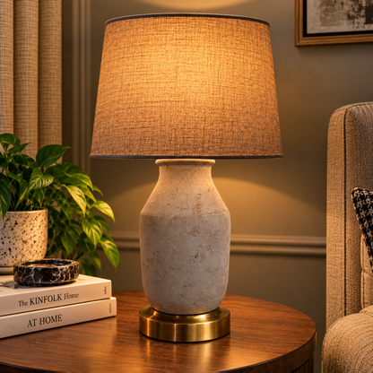 Barrel Table Lamp Dark Brown Trendy Home