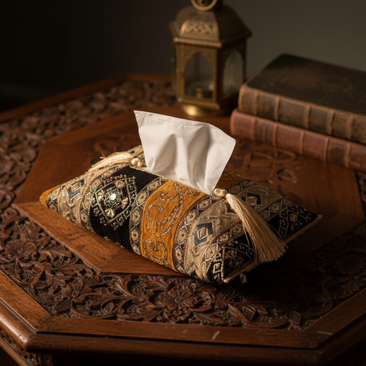 Hand Sequin - Spot Black Tissue Box Trendy Home