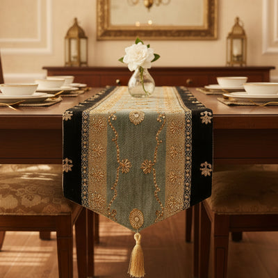Hand Sequin - Silver Table Runner Trendy Home