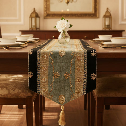 Hand Sequin - Silver Table Runner Trendy Home