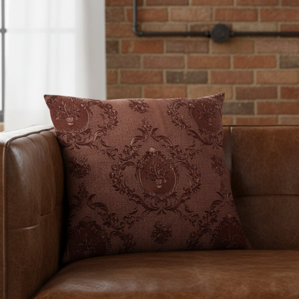 Embossed Leather - Burnt Umber Cushion Cover Trendy Home