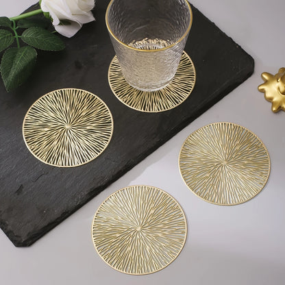 Pvc Radiant Gold Tea Coaster Trendy Home