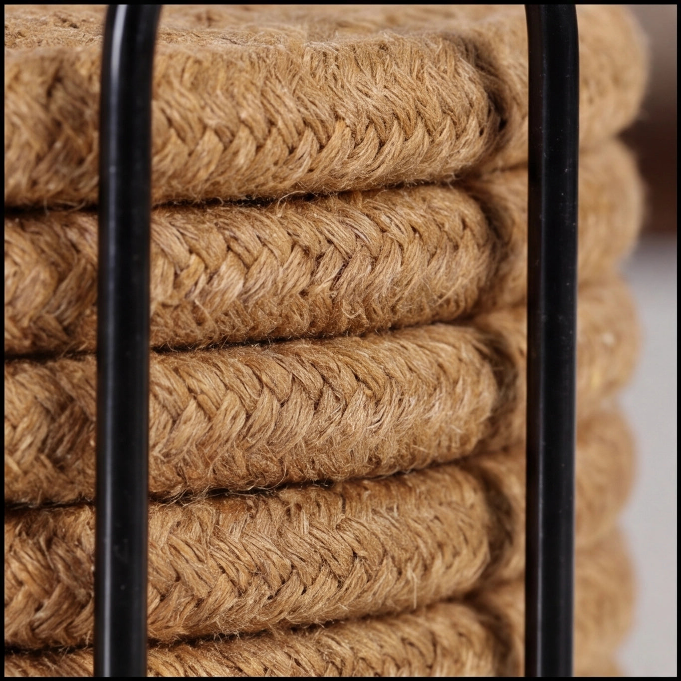 Handwoven Jute Brown Coaster Set Trendy Home