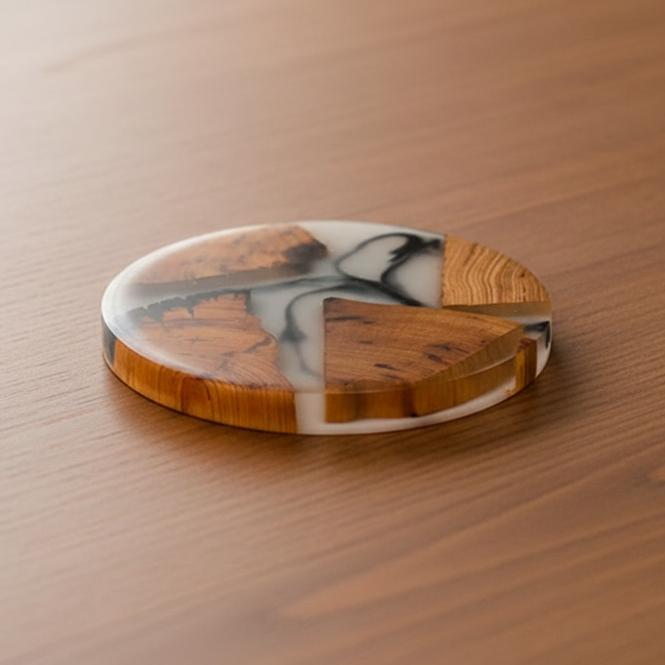 Resin Wood Tea Coaster Trendy Home