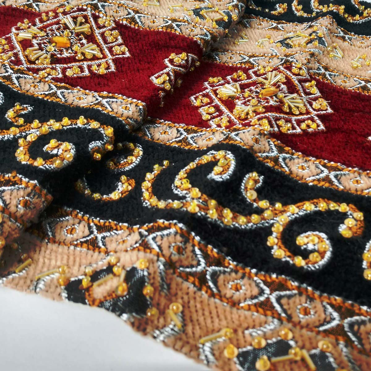 Hand Sequin - Maroon Black Table Runner Trendy Home