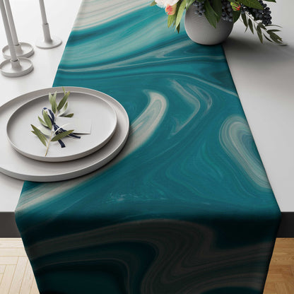 Printed - Blue Dumortierite Table Runner Trendy Home