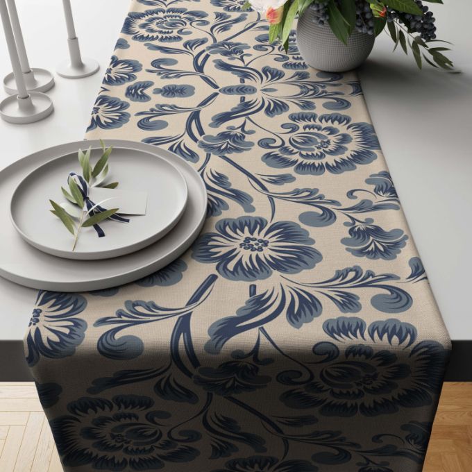 Printed - Blue Victoria Table Runner Trendy Home 11.11 Sale