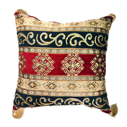 Hand Sequin - Maroon Black Cushion Cover Trendy Home